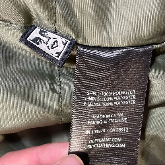 Obey Sherpa Bomber Jacket, Fleece Full Zip - Mens XL - Picture 14 of 14